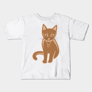 Cute brown cat Kids T-Shirt